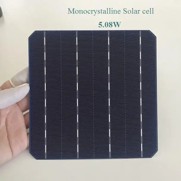 

100pcs Monocrystalline solar cells 5.08W 0.5V 20.8% High Effciency Grade A top quality 156mm *156mm PV cell for solar panel