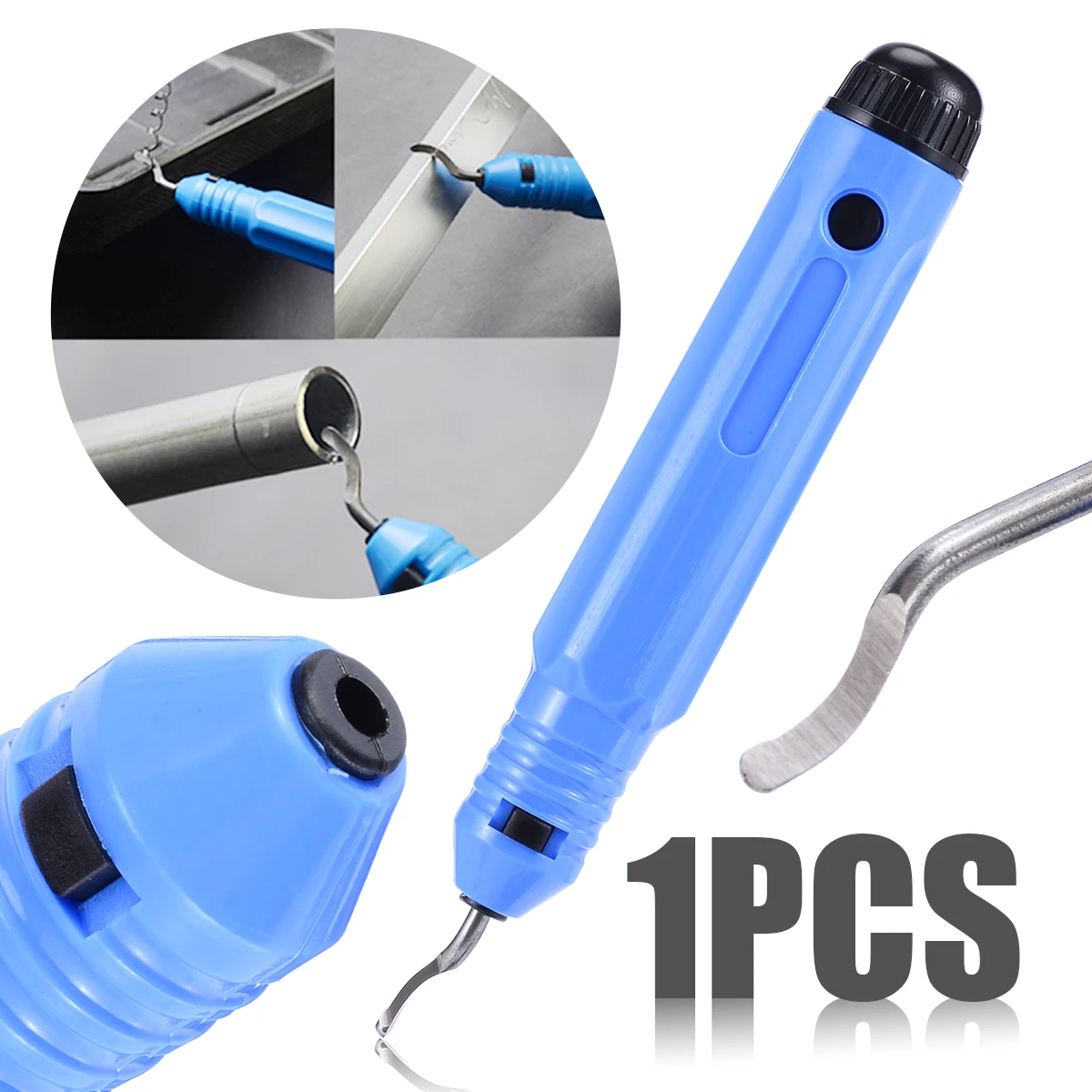 3-16mm Hand Deburring Tool Handle Tool Blade Mini Refrigeration Copper Tube Pipe Cutter + Deburring Blades Blue