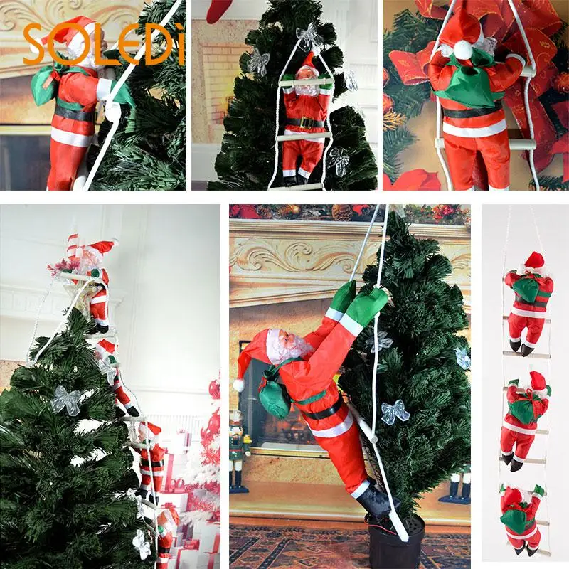 Christmas Decor Pendant Ladder Decoration Doll Climbing Rope Creative Hanging Xmas