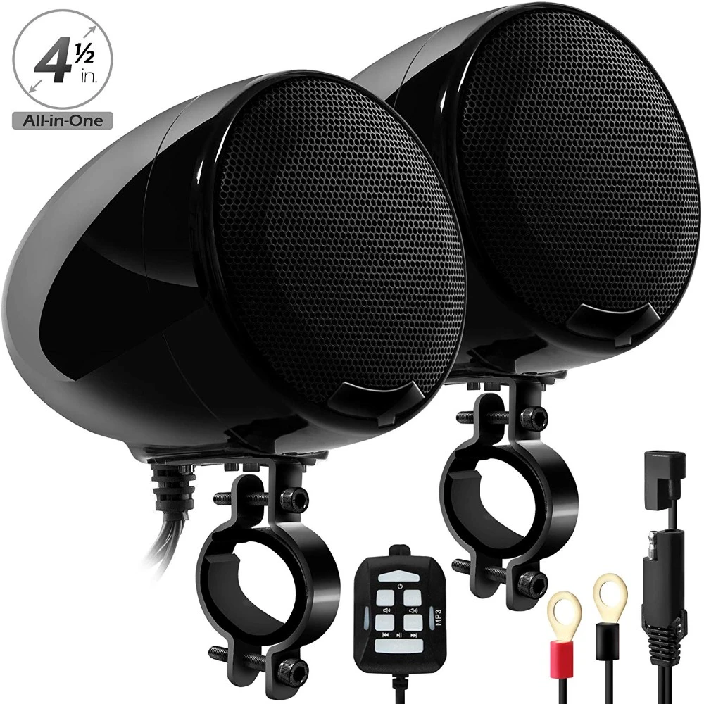 Aileap Altavoces Bluetooth para motocicleta, sistema de Audio estéreo con amplificador de 4,5 W, 2 canales, pulgadas, soporte AUX MP3 (negro), SPK400 D|Audio de motocicleta| - AliExpress