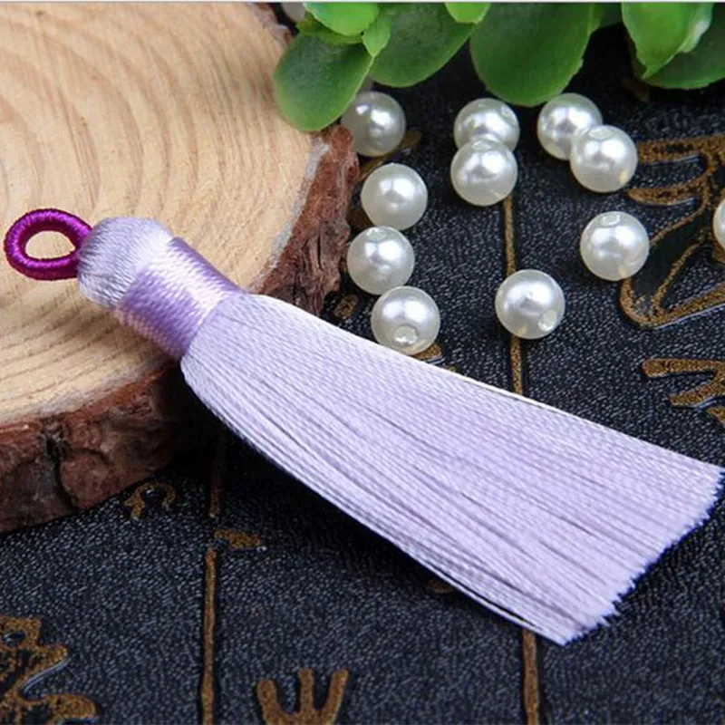 Light purple-2pcs DIY 2 шт серьги кисточкой украшения брелок принадлежности для рукоделия 6,5 см - Цвет: Light purple-2pcs