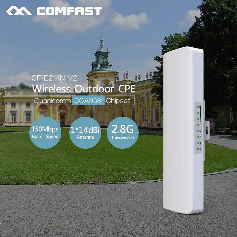 

Long Range wifi router comfast cf-e214nv2 Outdoor access point 2.4G CPE bridge Signal Booster Wireless AP 14db wifi repeater CPE