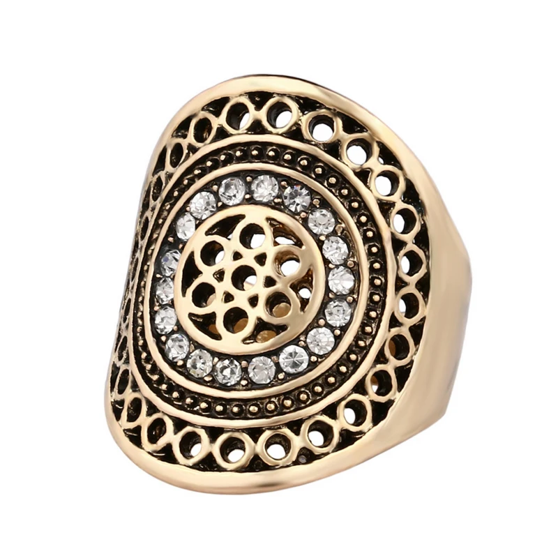 

New Ancient Silver Ring Punk Vintage Hollow Sun Flower Unisex Ring