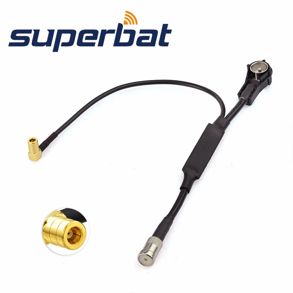 

Superbat FM/AM to FM/AM/DAB+ Antenna Aerial Splitter Amplifier ISO Adapter Cable for European Car Radio Pionner JCV Alpine Beat