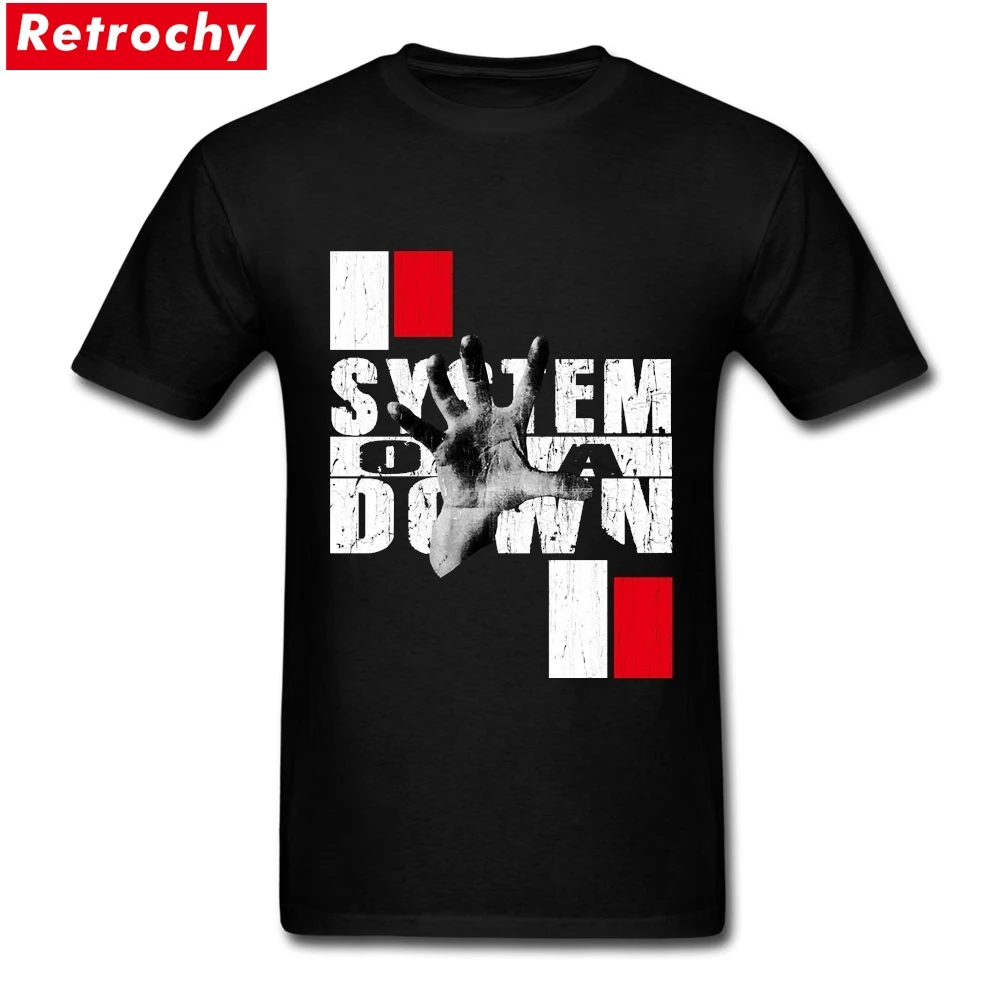 Grunge Hand Back Patch SOAD T Shirts System of A Down T Shirt Men Short