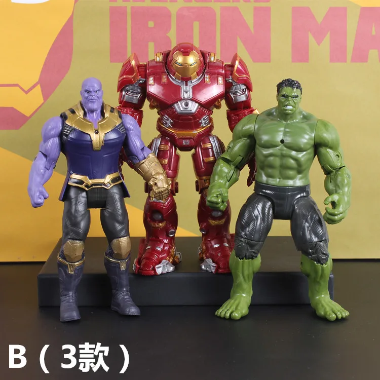 16-18CM Avengers 3 Infinity War Thanos Iron Spider Figure Spiderman Hulk Black Panther Iron Man Action Figure Toys For Kids