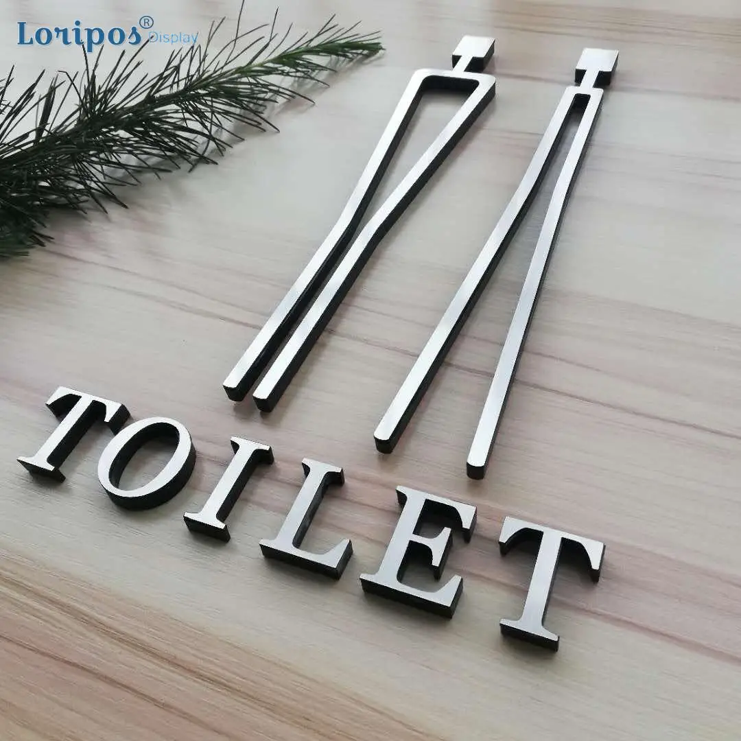 

Customized Logo Mark Letter Block Fake Metal Surface Acrylic Wc Sign High End Toilet Door Sign Plate Signage Icon Wall Sign Tag