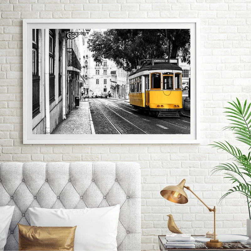 Lisbon Yellow Tram Poster Home Decor