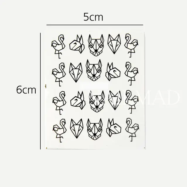 Us 095 26 Off1pc Paper Folding Animals Nail Sticker Flexagon Water Slide Origami Animal Pattern Nail Transfer Sticker Tattoo Slide In Stickers