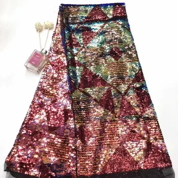 

Madison Sequin Fabric African Fabric Lace 2019 Sequin Embroidery Tulle Lace Fabric High Quality Nigerian Party Dress 5yards