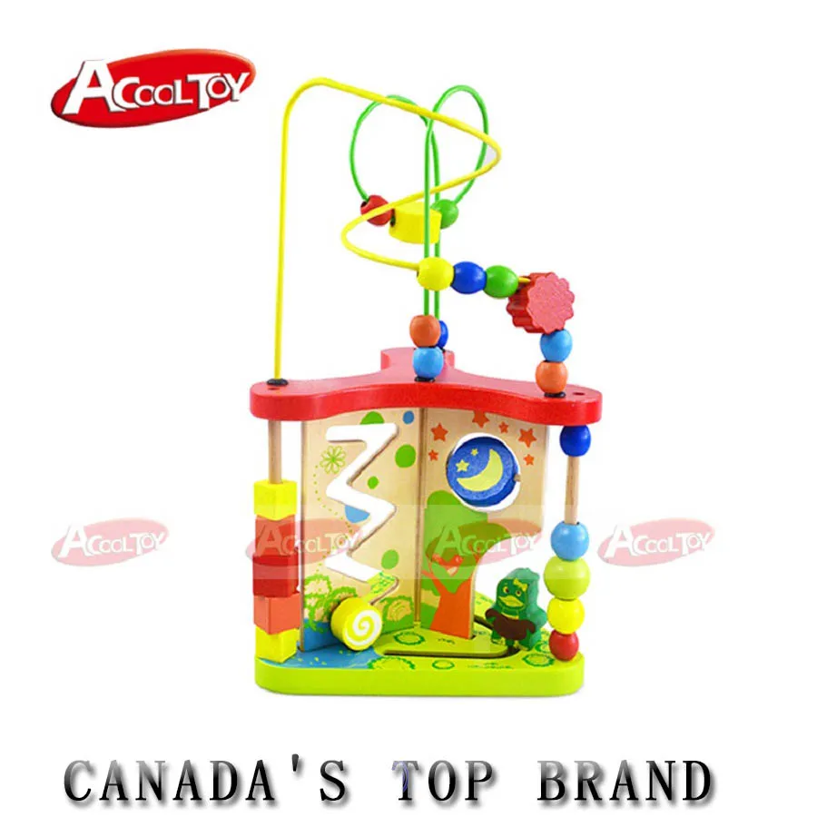 

Kids Toys Wood Puzzles for Children Multi-function Wooden Around Bead Maze Shape Top Quality 3d Puzzle Juguete Madera for Baby