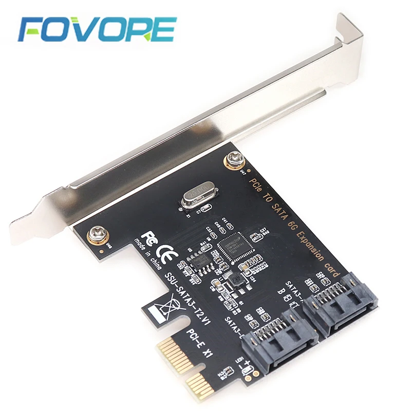 

PCI-E PCI Express to SATA 3.0 Extension Card with Bracket 2-Port SATA III 6Gbps Expansion Adapter pci e sata3 pcie sata 3 card