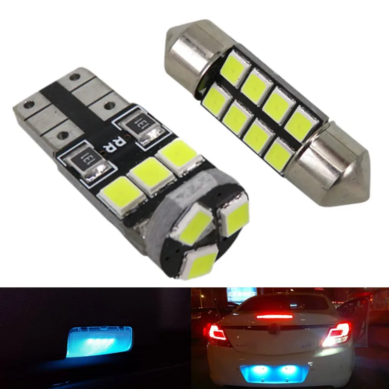 

WLJH 6pcs Pure White 2835 SMD T10 W5W Led DE3175 Car Led Interior Light Package for Honda Fit 2007 2008 2009 2010 2011 2012 2013