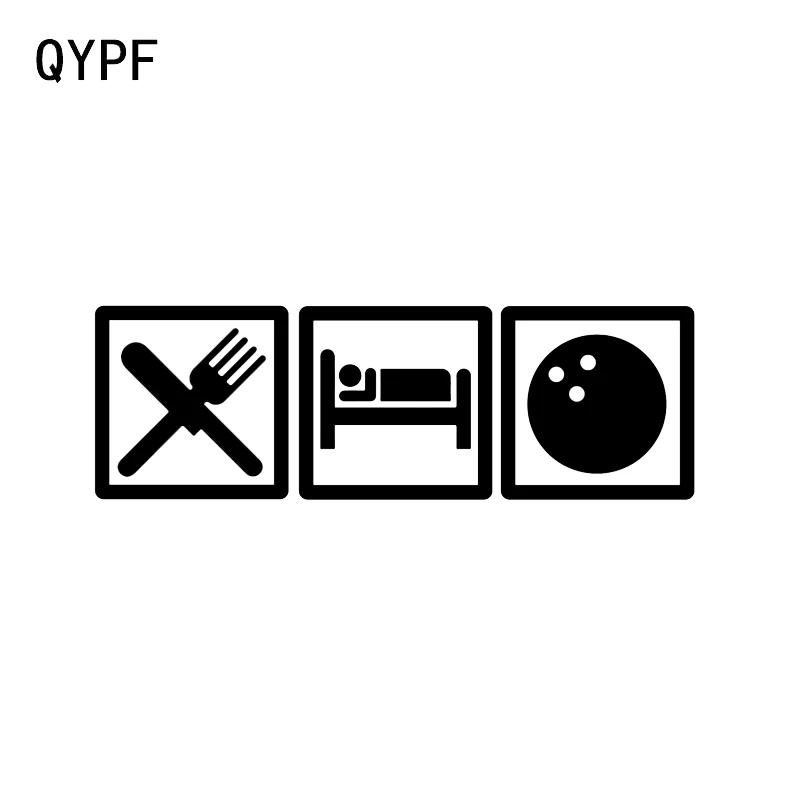 QYPF 17.7*5.7 سنتيمتر أكل النوم البولينج سيارة ملصقات الجرافيك خيال الوفير نافذة الملحقات C16-1281 QYPF 17.7*5.7 سنتيمتر أكل النوم البولينج سيارة ملصقات الجرافيك خيال الوفير نافذة الملحقات C16-1281