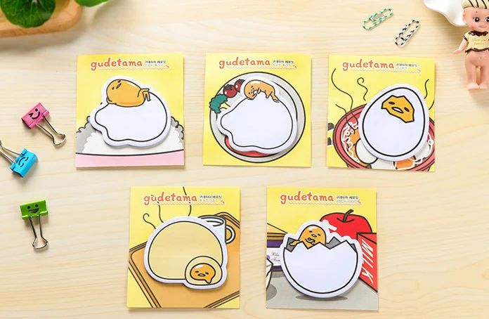 2 шт. Kawaii gudetama заметки Блокнот Примечание DIY Стикеры корейский канцелярские принадлежности канцелярские papelaria