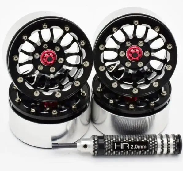 Hot Racing Aluminum Billet 1.9 Beadlock Wheels W/ 12mm Hex (a-Style) BLW19SLA01