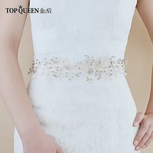 TOPQUEEN SH10-G свадебные ленты ручной работы свадебный пояс для невесты Свадебные аксессуары тонкие ремни для ночного вечерние 7 цветов