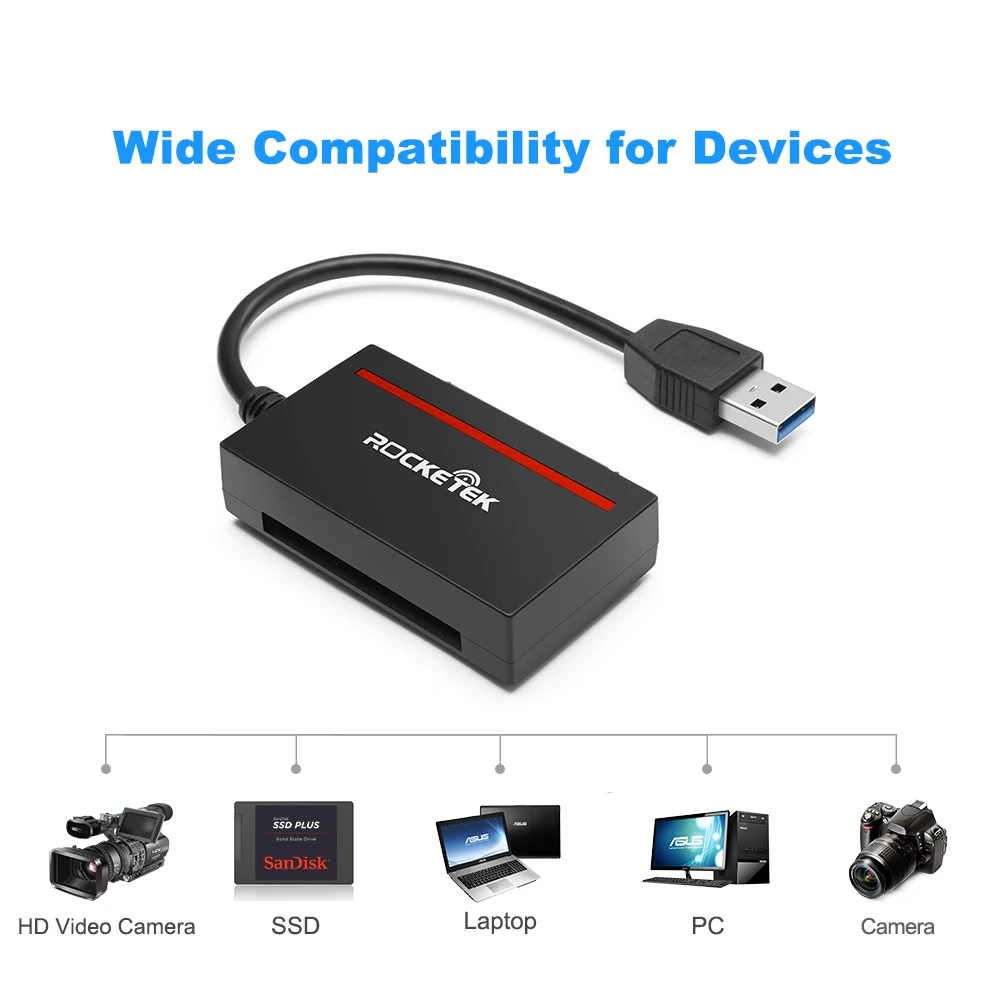 Rocketek CFast 2 0 считыватель USB 3 на SATA адаптер карта и 5 "HDD жесткий диск/чтение записи