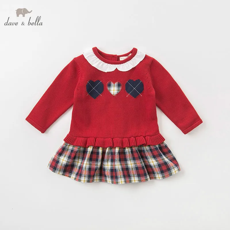 

DB8975 dave bella baby girls dress Long sleeve autumn dresses kids girls dress children birthday party boutique dress
