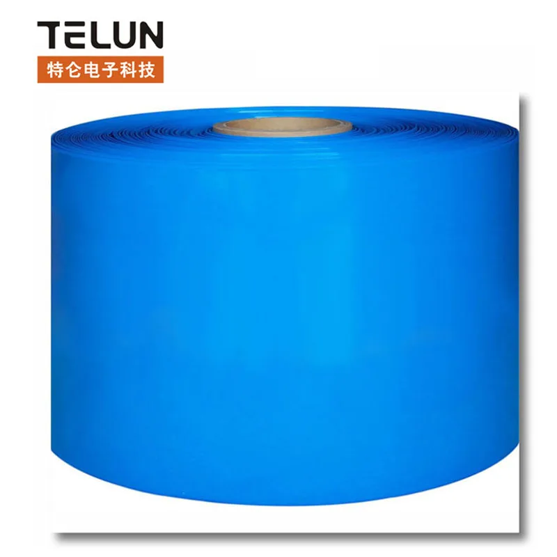 

Long -2m width -160mm blue PVC heat shrinkable film accessories lithium battery packaging shrink film Cable Sleeves