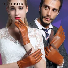 Erwachsene Echte Lederne Handschuhe Weibliche Winter Wolle Touchscreen Handschuhe Weibliche Schafe Haut Leder Handschuhe Weibliche und Männliche B-3747-B