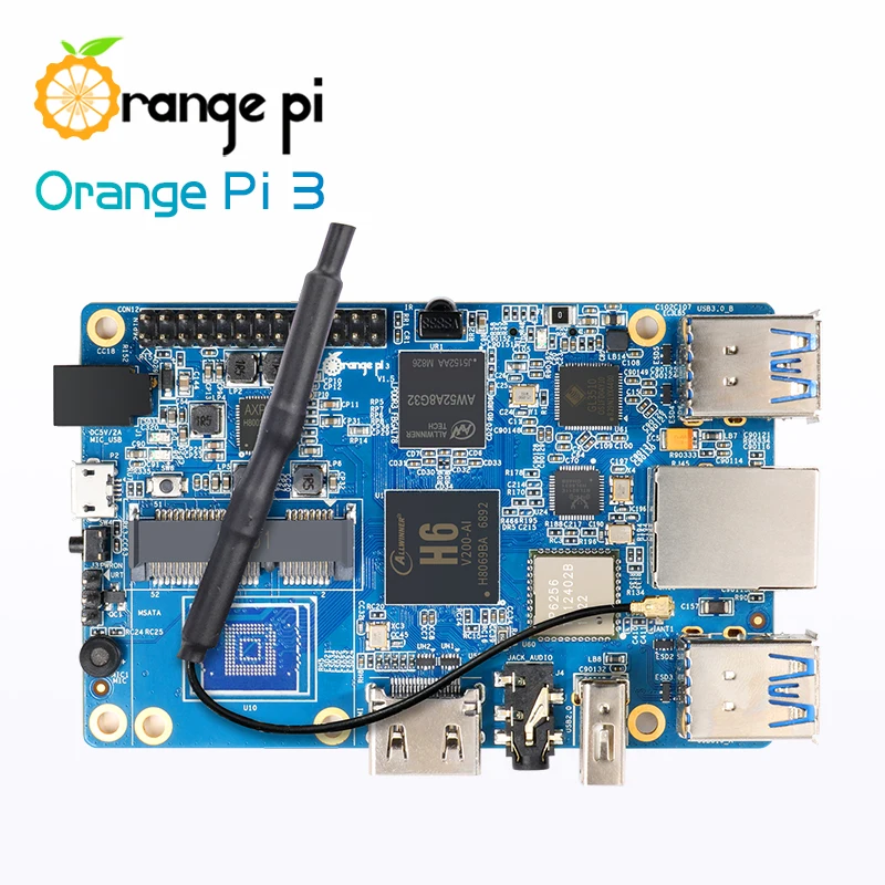 Orange Pi 3 комплекта 3: OPI + источник питания H6 1 ГБ LPDDR3 Gigabyte AP6256 WIFI BT5.0 Поддержка Android 7 0