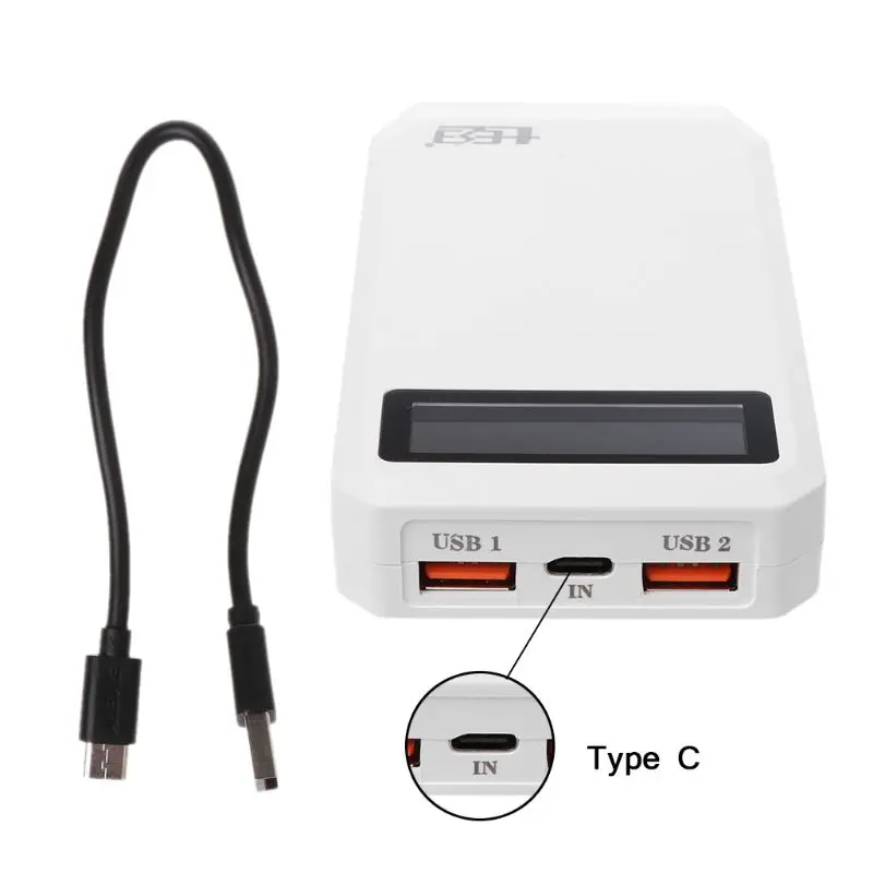 Двойной USB QC 3,0+ Тип C PD выход 3x18650 батареи DIY power Bank Box держатель Чехол быстрое зарядное устройство F