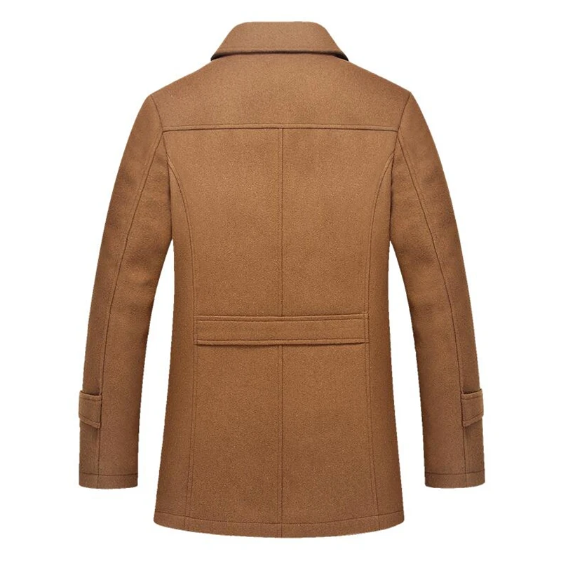 Новое зимнее теплое пальто для мужчин, Повседневная приталенная куртка, толстая ветровка, шерстяное пальто, Мужской плащ, мужские куртки 5XL