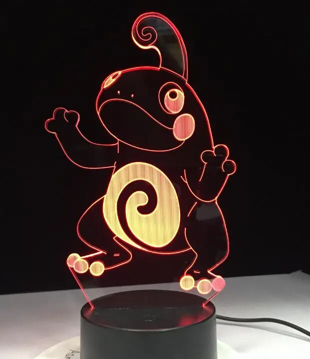 Игры "Покемон го" Mimikyu Хо-ой purrloin Magikarp «Pokemon Go» роликой Rayquaza prinplup politoed lugia мультфильм 3D лампа 7 цветов светодиодный настенный Декор ночной Светильник - Испускаемый цвет: Pokemon Go Lamp 9