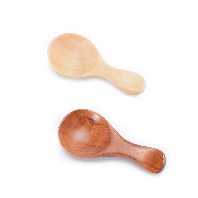 8cm Mini Wooden Spoons Kitchen Spice Spoon Wood Sugar Tea Coffee Scoop