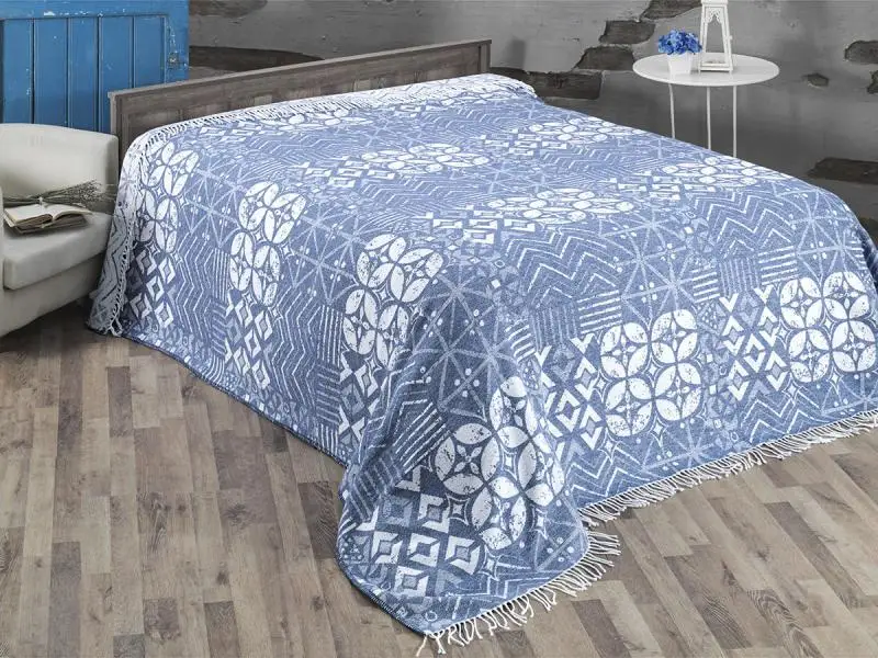 Плед евро KARNA, DECO, 220*240 см, голубой