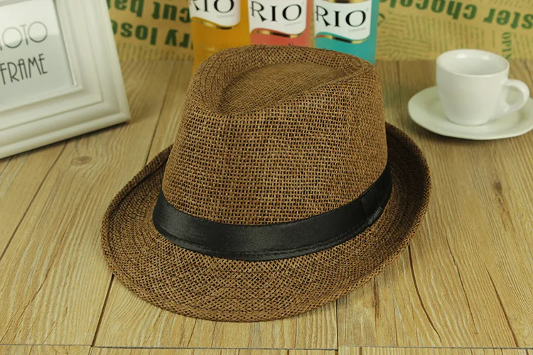 ONE SIZE ADJUSTABLE UNISEX MEN WOMEN SUMMER BEACH TRILBY STRAW PANAMA WIDE BRIM BEACH CAP ENGLISH STYLE SUN HAT
