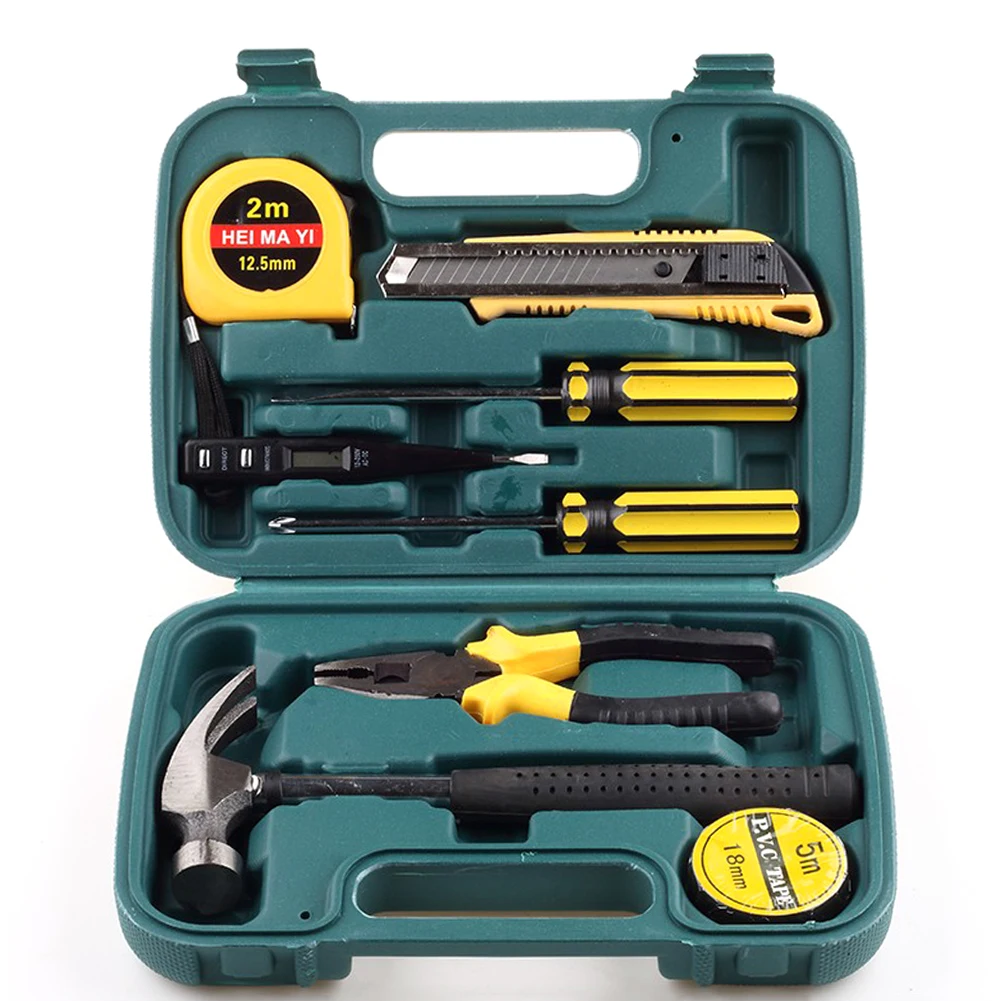 9pcs set Practical Toolbox Household working Hardware Hand Tools set