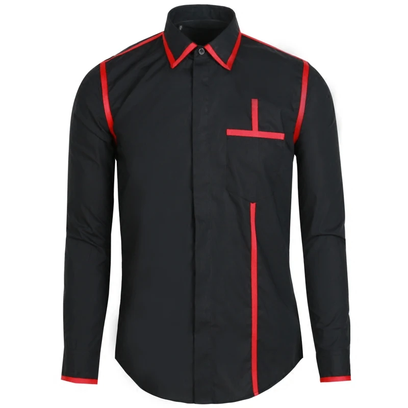 

Mens Irregular line Shirts Paisley Print Designer Retro Slim Fit Long Sleeve Casual Tops