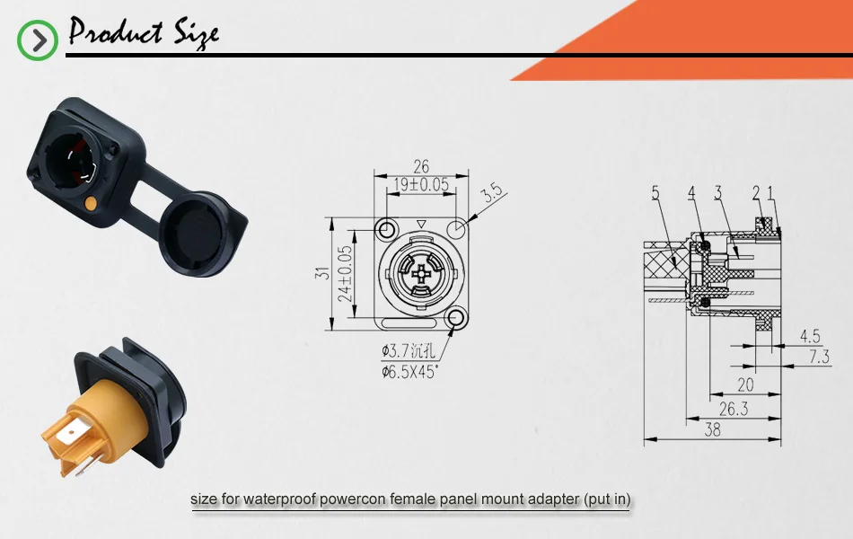 OUTIN 20A Aviation Waterproof Powercon LED Large Screen Power Plug High-power Flame-retardant Industrial Power Connector (7)