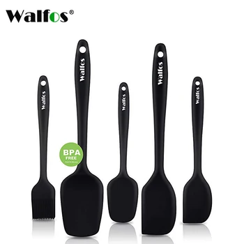 

WALFOS 5 PCS/set Food Grade Silicone Spatula Set - High Heat Resistant Non-Stick Silicone Spatulas for Cooking, Baking & Mixing
