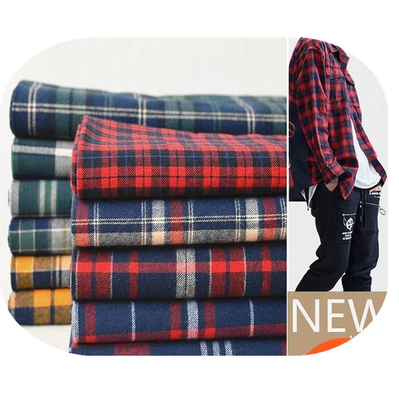 1 метр чесаная хлопчатобумажная ткань для шитья саржевая ткань отшлифованная ткань для лоскутного шитья жировые кварталы окрашенная пряжа telas check DIY