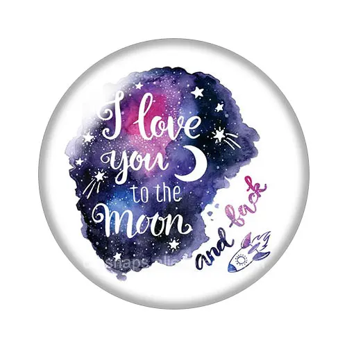 Новинка "I love you to the moon and back" 10 шт. 12 мм/18 мм/20 мм/25 мм круглые фото стеклянные кабошон демонстрационная плоская задняя часть для изготовления - Цвет: ZB1041-F