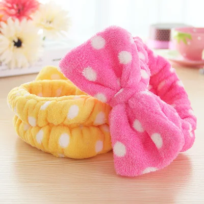 

Kawaii Kitty Cat Women's Coral Velvet Bow Headband.Bath Shower Cap.Wash Face Makeup Beauty Hairbands.Elastic Hair Accessories