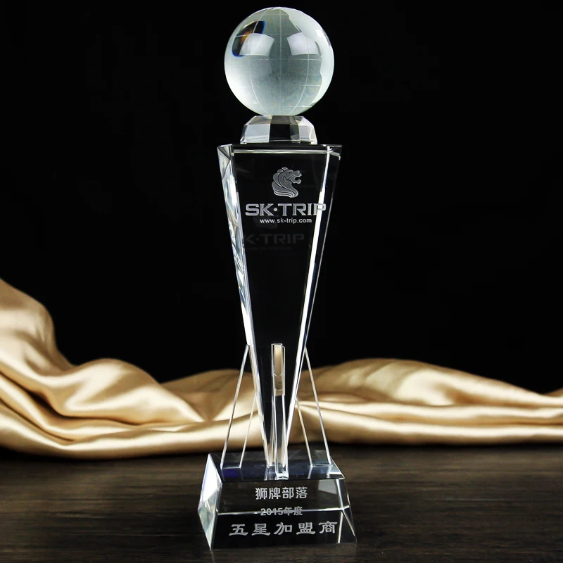 

29cm High-grade crystal cup trophy football basketball earth golf tournament trophies