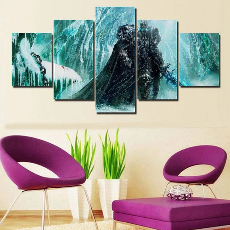 color Paintings World War Battle DOTA Modern Game Poster Wall Print color 5 Panel Home Decorations