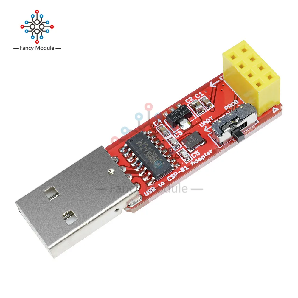 Addpter CH340 USB к ESP8266 серийный ESP-01 ESP-01S адаптер беспроводной Wi-Fi плата разработки ESP01 ESP01S программист адаптер модуль - Цвет: Addpter