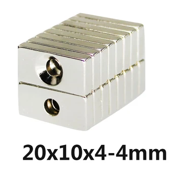 

10pcs neodymium magnet 20x10x4 mm hole 4mm Small Square power Strong magnets 20*10*4mm Rare Earth Neodymium Magnet 20x10x4mm
