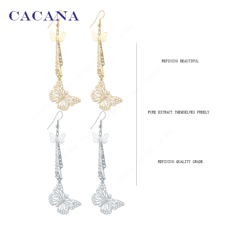 CACANA Dangle Long Earrings For Women Butterfly Run After One Bijouterie Hot Sale No.A239 A240