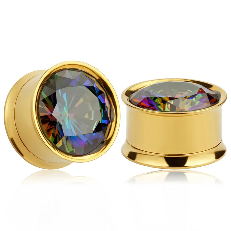 1 шт. AB Gem Titanium IP винт подходит для туннелей кубический циркон ушной пробки