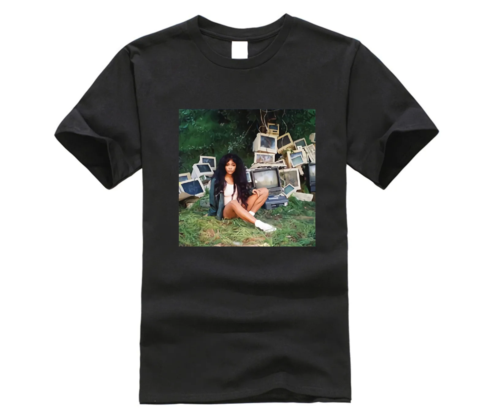

Sza Ctrl Print T-shirt Men's Summer Short Sleeve O-neck T Shirt Hip Hop Tees Tops Harajuku Streetwear