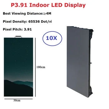 Kopen 50X150 CM LED Display Panel P3.91 Indoor Verhuur Led Scherm LED Display TV Pantalla Led Reclame Led Video muur Voor Concert