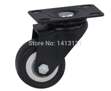free shpping 50mm caster Universal Flat Top wheel furniture hardware caster PU mute caster Handling Equipment part Ball bearing