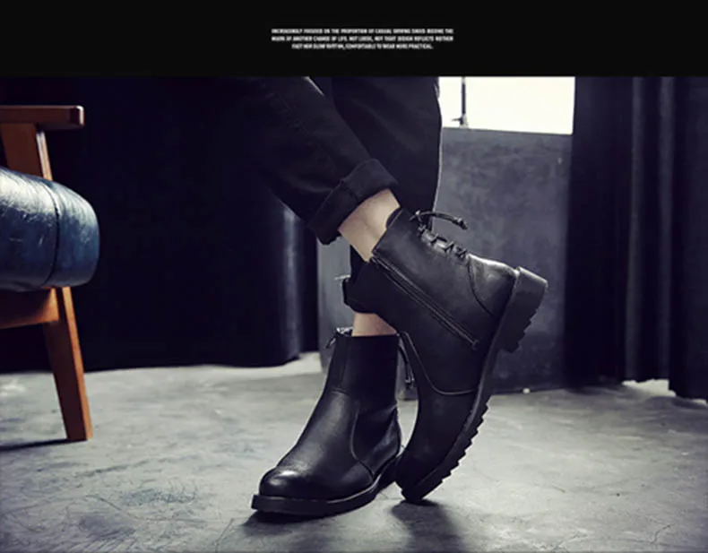 Misalwa/мужские кожаные ботильоны на молнии; модные зимние ботинки «Челси»; обувь на шнуровке сзади; официальные модельные ботинки-оксфорды