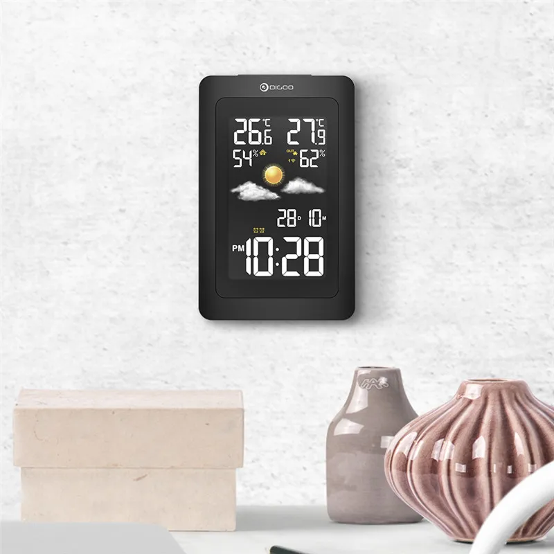 Digoo DG-TH11300 USB уличная Метеостанция VA стеклянный гигрометр термометр цифровой датчик погоды влажность температура часы